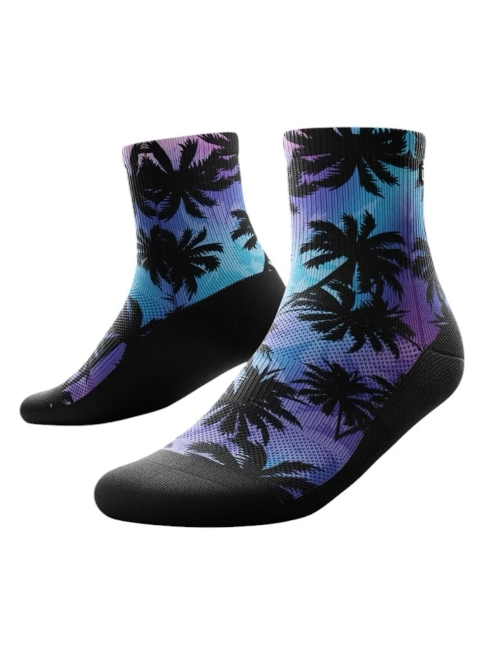 Pack of Two Tropical Quater Socks in Teal & Blue Sz S/M Women’s 5.5-8.5 Men 4-7